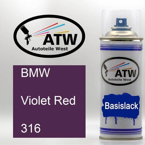 BMW, Violet Red, 316: 400ml Sprühdose, von ATW Autoteile West.